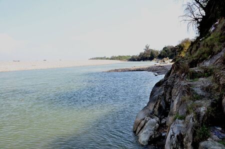 Amb River Shoreline Side Himachal Pradesh Indiaの写真素材