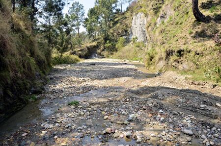 Channel of River Amb Himachal Pradesh Indiaの写真素材