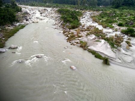 River Palampur Flow Himachal Pradesh Indiaの写真素材