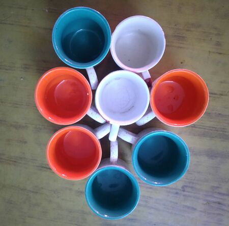 Pattern of Cups on Table Object Indiaの写真素材