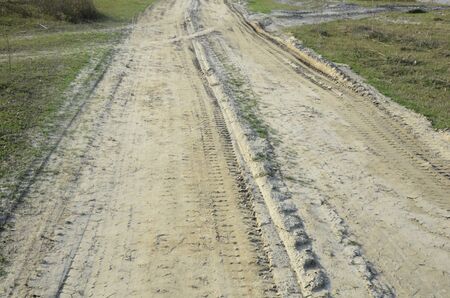 Tyre Design in Single Side Road at Ground of Kaloor Indiaの写真素材