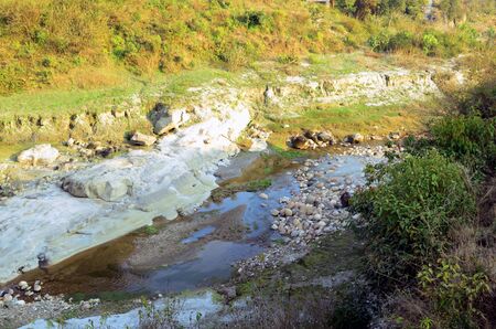 Pound of River Beas Katoi Kangra Hiamchal Pradesh Indiaの写真素材