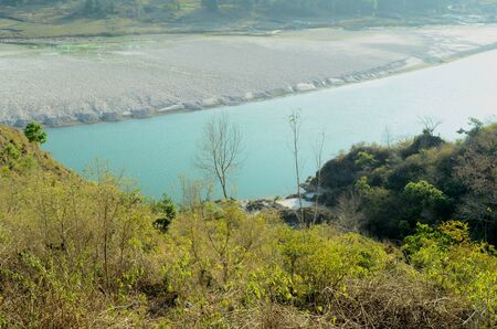Shoreline of River Beas From Katoi Kangra Himachal Pradesh Indiaの写真素材