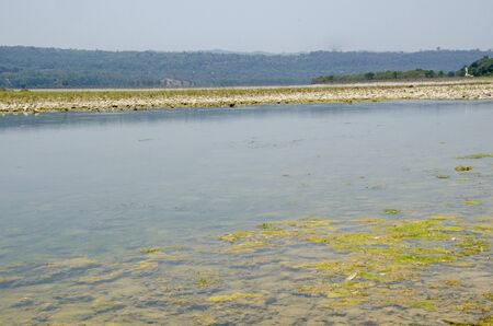Landscape View of Beas River Nadaun Himachal Pradesh Indiaの写真素材