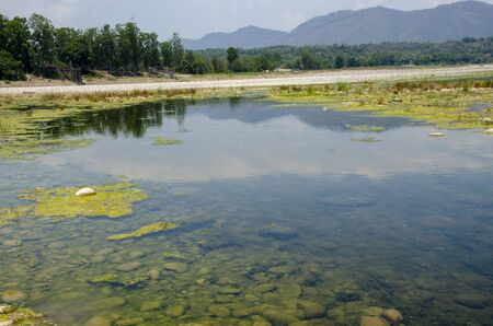Landscape View of Beas River Nadaun Himachal Pradesh Indiaの写真素材
