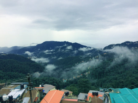 Landscape View of Shimla Hills From Railway Station  Himachal Pradesh India 1の写真素材
