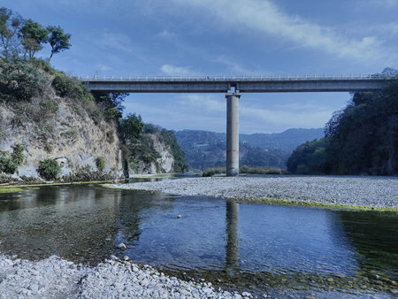 Bridge View from River Bank Background View 01