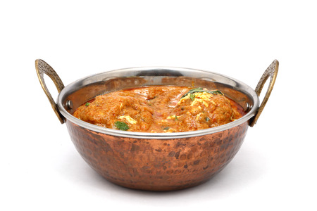 indian food in brass bowlの写真素材
