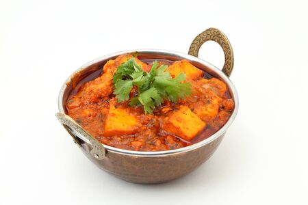 INDIAN STYLE COTTAGE CHEESE VEGETARIAN CURRY DISH. Kadai Paneer - traditional Indian foodの写真素材