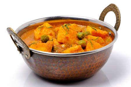 Indian style cottage cheese dish or curryの写真素材