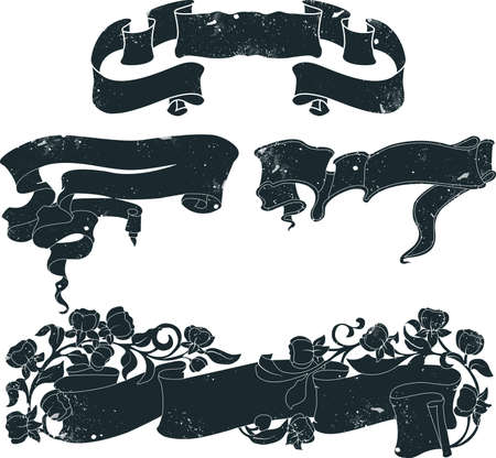 4 old tape for text or graphik elementsのイラスト素材