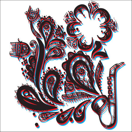 Bright colorful sound of Ukrainian folkloreのイラスト素材