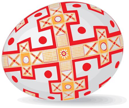 Realistic color Easter eggs in the Ukrainian style Ethnic Imagesのイラスト素材