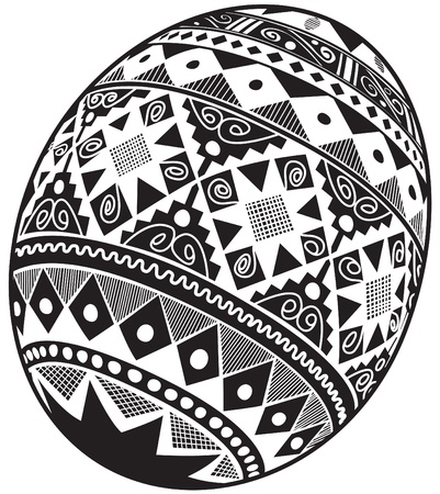 Easter egg in the Ukrainian style Ethnic Imagesのイラスト素材