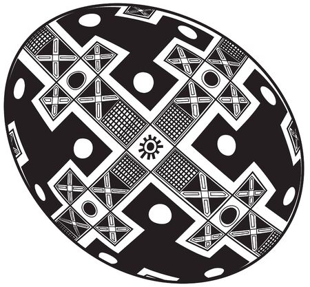 Easter egg in the Ukrainian style Ethnic Imagesのイラスト素材