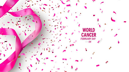 Celebrating awareness and hope on World Cancer Day this February 4 with vibrant decorations.の素材