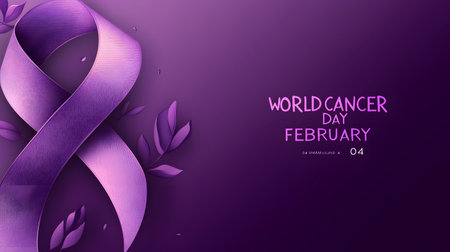 Support and awareness rise on World Cancer Day celebrated every February.の素材