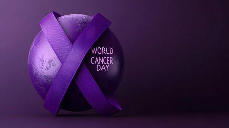 Awareness campaign highlights the global fight against cancer on World Cancer Day.の素材