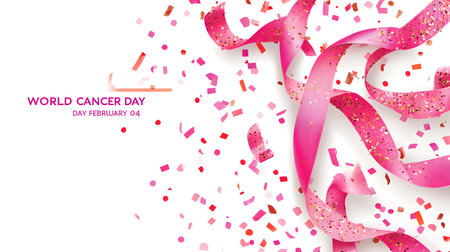 Celebrating awareness and hope on World Cancer Day this February 4 with vibrant decorations.の素材