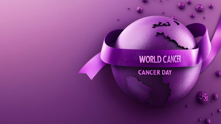 Awareness campaign highlights the global fight against cancer on World Cancer Day.の素材