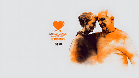 Courage and compassion shine on World Cancer Day as people unite for a common cause.の素材