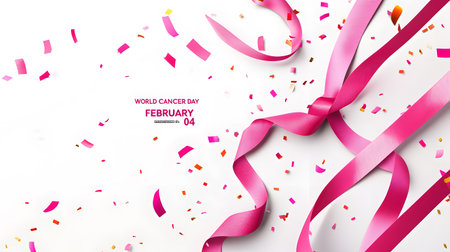 Celebrating awareness and hope on World Cancer Day this February 4 with vibrant decorations.の素材