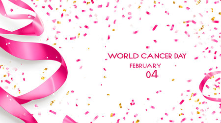 Celebrating awareness and hope on World Cancer Day this February 4 with vibrant decorations.の素材