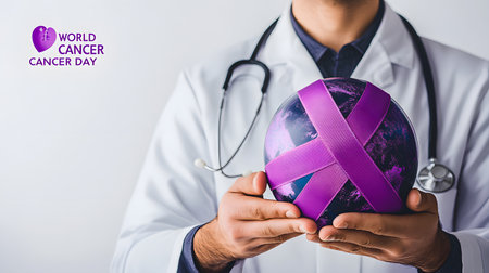 Empowering awareness and hope on World Cancer Day with a dedicated healthcare professional.の素材