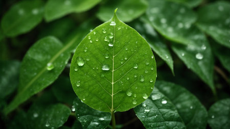 CO2 reducing icon on green leaf with water droplet for decrease CO2 , carbon footprint and carbon credit to limit global warming from climate change, Bio Circular Greenの素材