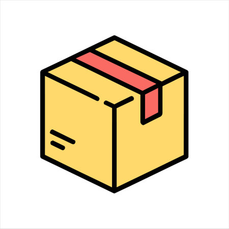 packaging icon, box products - vector illustrationのイラスト素材
