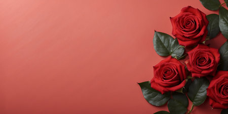 beauty red background with red rose leafsの素材