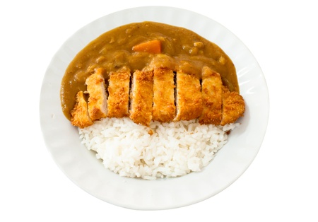 Japanese cuisine, Curry rice with pork cutlet の写真素材