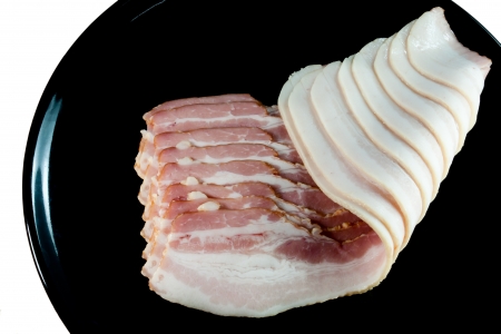 Raw dry-cured back bacon