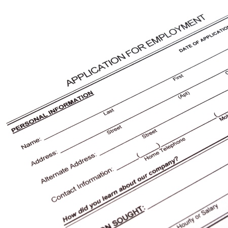 Application form concept for applying for a job