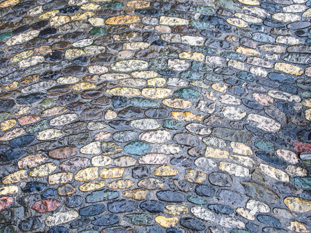 Stone blocks in the walkwayの写真素材