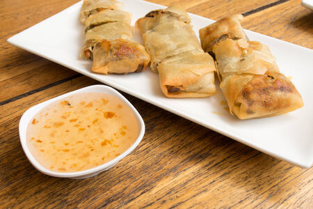Fried mushroom spring rolls