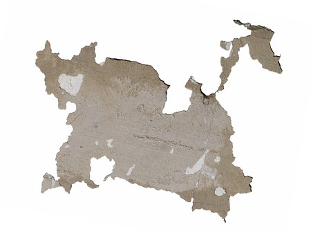 Through a hole in a wall it is visible concreting wallの写真素材