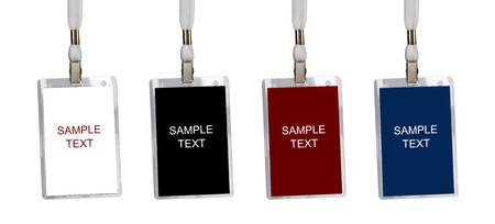 Name badges isolated on a white background