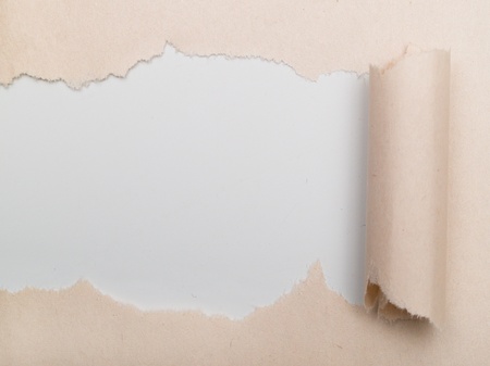 white background visible through the gray paper wrappedの写真素材