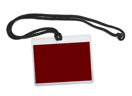 Name badge isolated on a white backgroundの写真素材