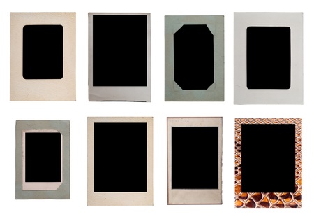 Set of vintage photo frame isolated on whiteの写真素材