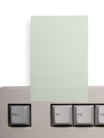 sticker pasted on the keyboard