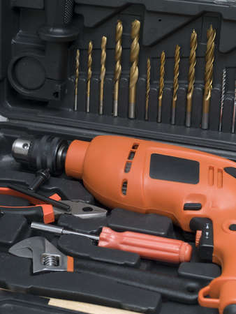 A set of tools in a special box close-up
