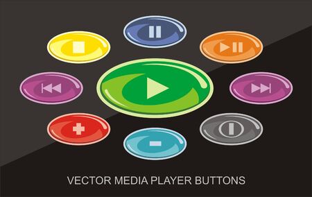 Player button set. Vectorのイラスト素材