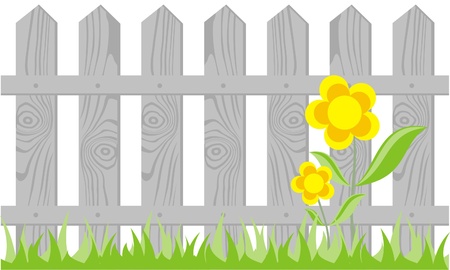 wooden fence on white background, the vectorのイラスト素材