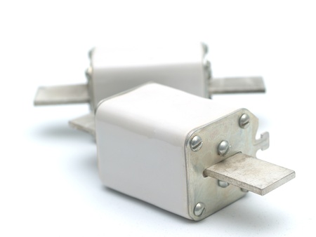 electrical circuit fuse, isolated on whiteの写真素材