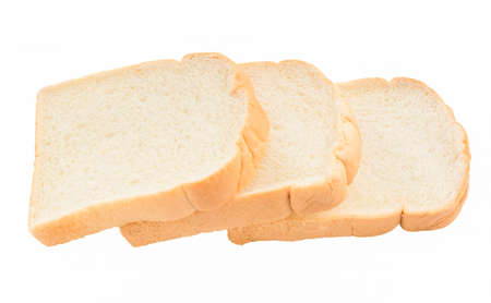 sliced bread isolated on white backgroundの写真素材