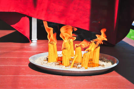 Many sacred candles in faithfulの写真素材