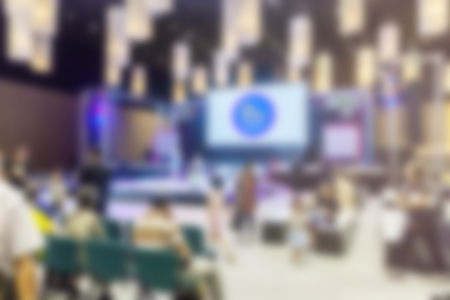 image of blurred city hall and people urban scene, can be used as abstract blur backgroundの写真素材