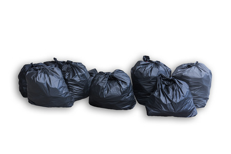 garbage bag on white backgroundの写真素材